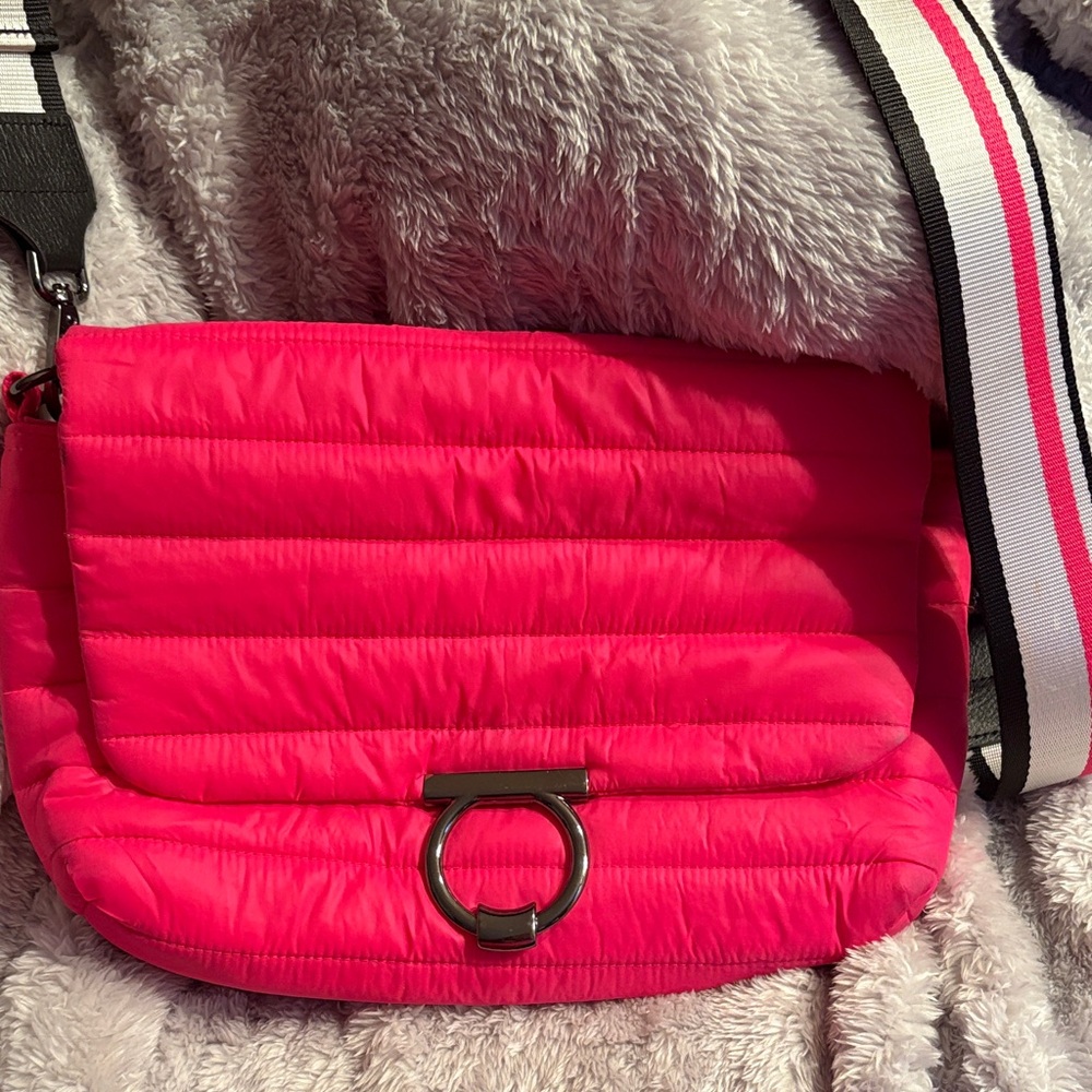THINK ROYLN Vibrant Pink Quilted Crossbody Bag